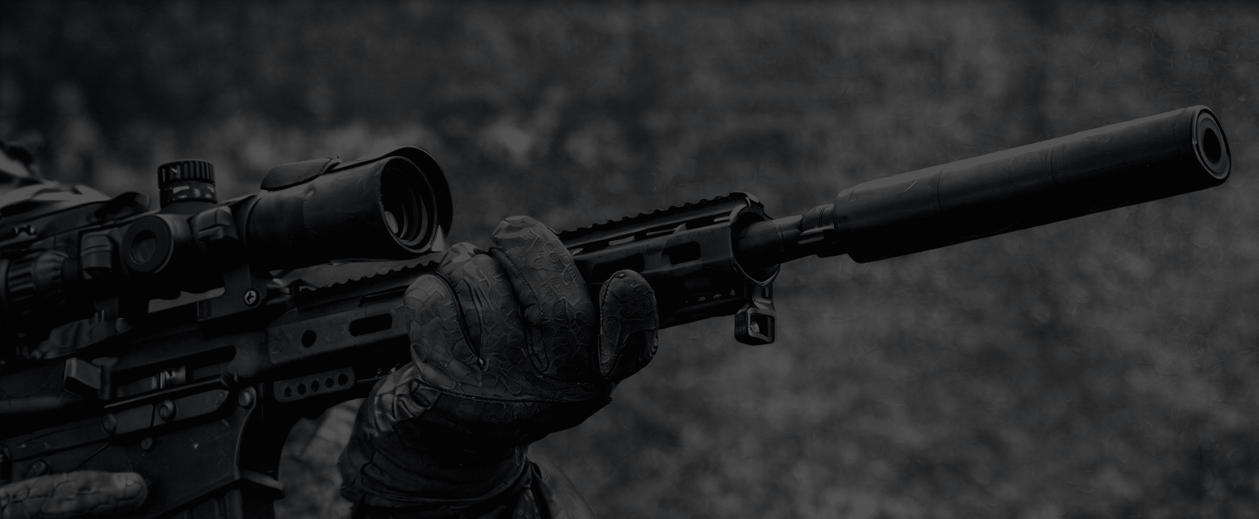 rifle with suppressor - silencer on firearm